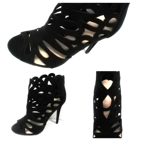 NEW! CUTE! Black Suede Heels! - Picture 2 of 6